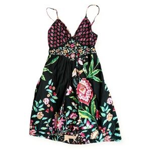 Rainforest Cafe Tropical Dress Size Medium Embroidered Cotton Resort Vacation